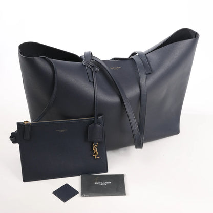 Saint Laurent Paris Shopping Leather Shoulder Bag in Navy Blue 394195