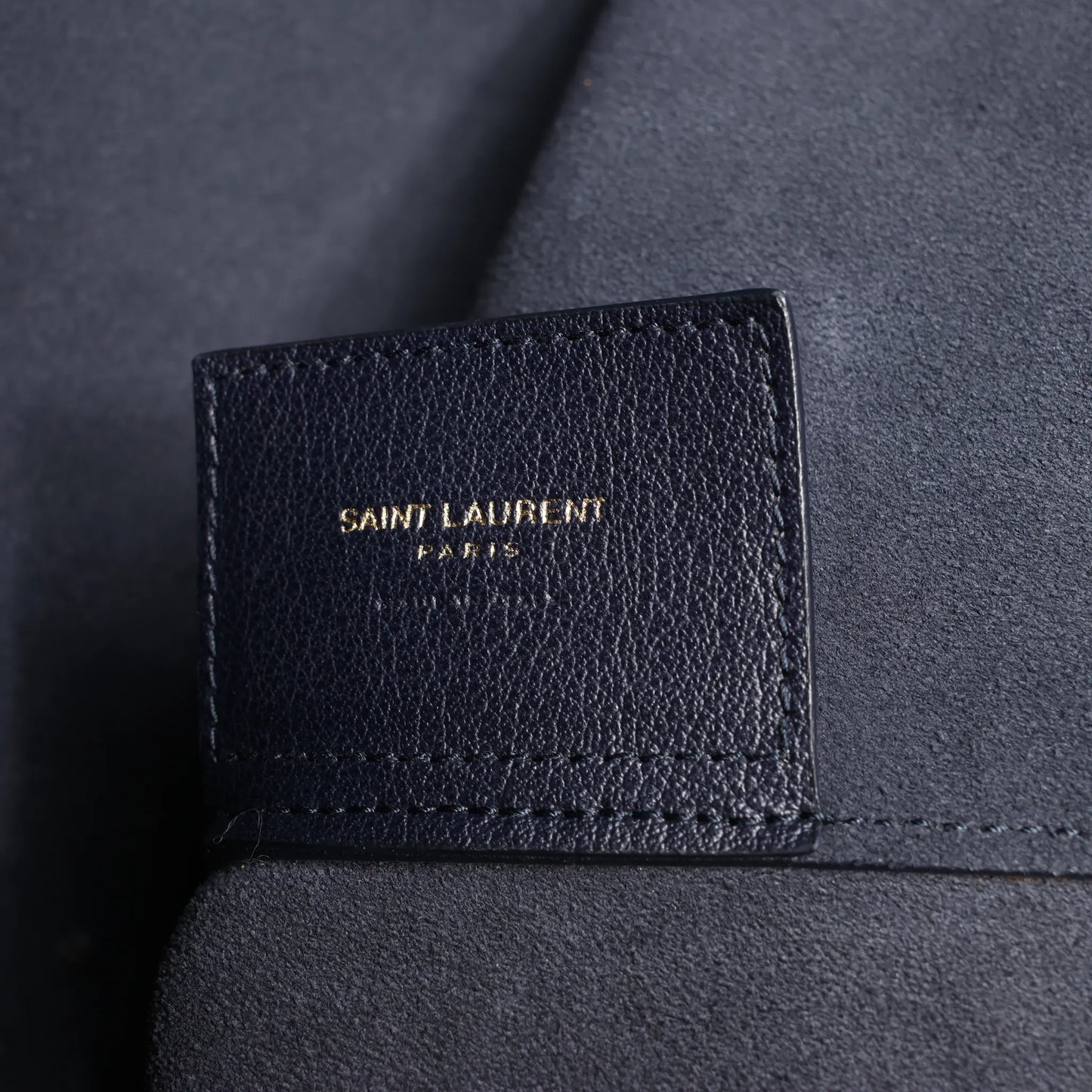 Saint Laurent Paris Shopping Leather Shoulder Bag in Navy Blue 394195