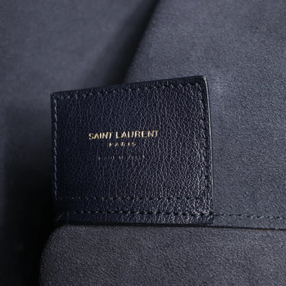 Saint Laurent Paris Shopping Leather Shoulder Bag in Navy Blue 394195