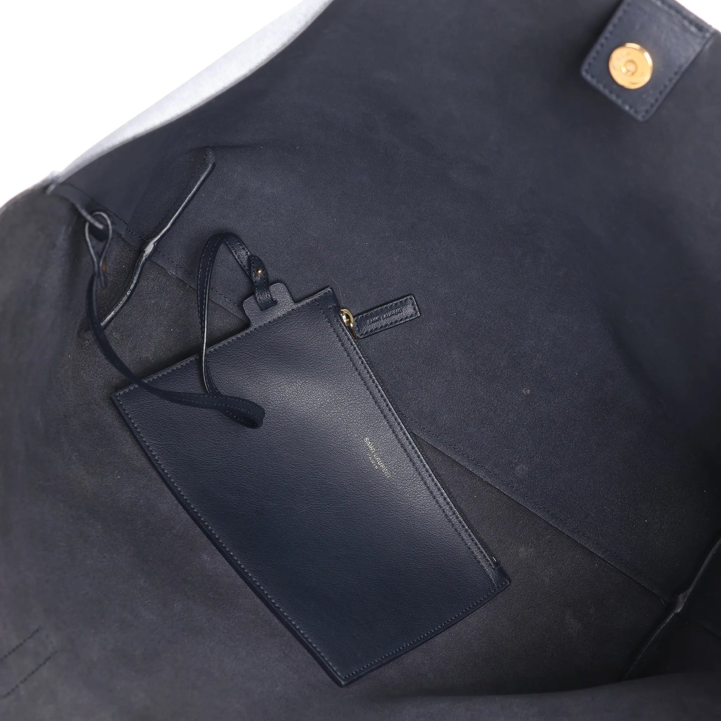 Saint Laurent Paris Shopping Leather Shoulder Bag in Navy Blue 394195