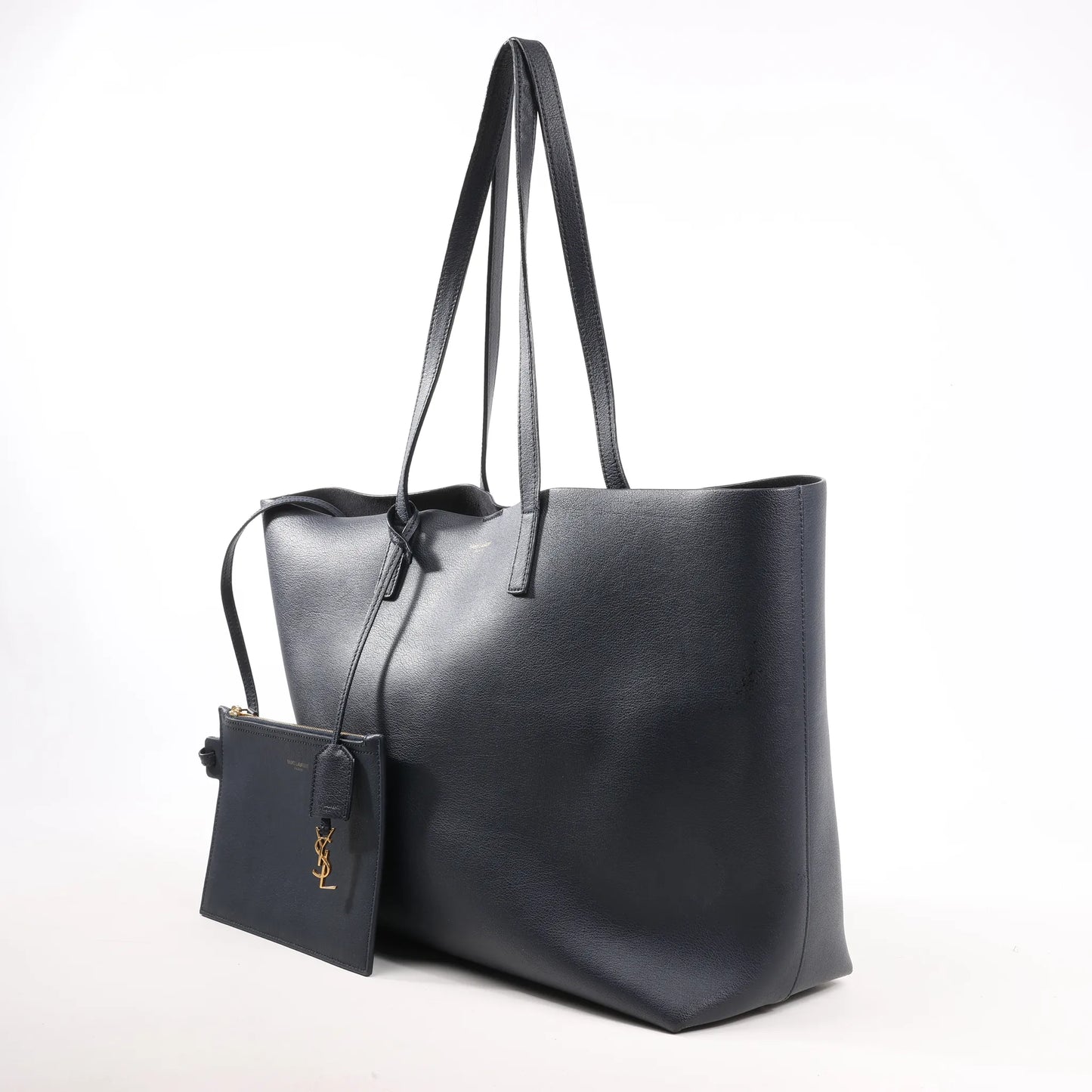 Saint Laurent Paris Shopping Leather Shoulder Bag in Navy Blue 394195