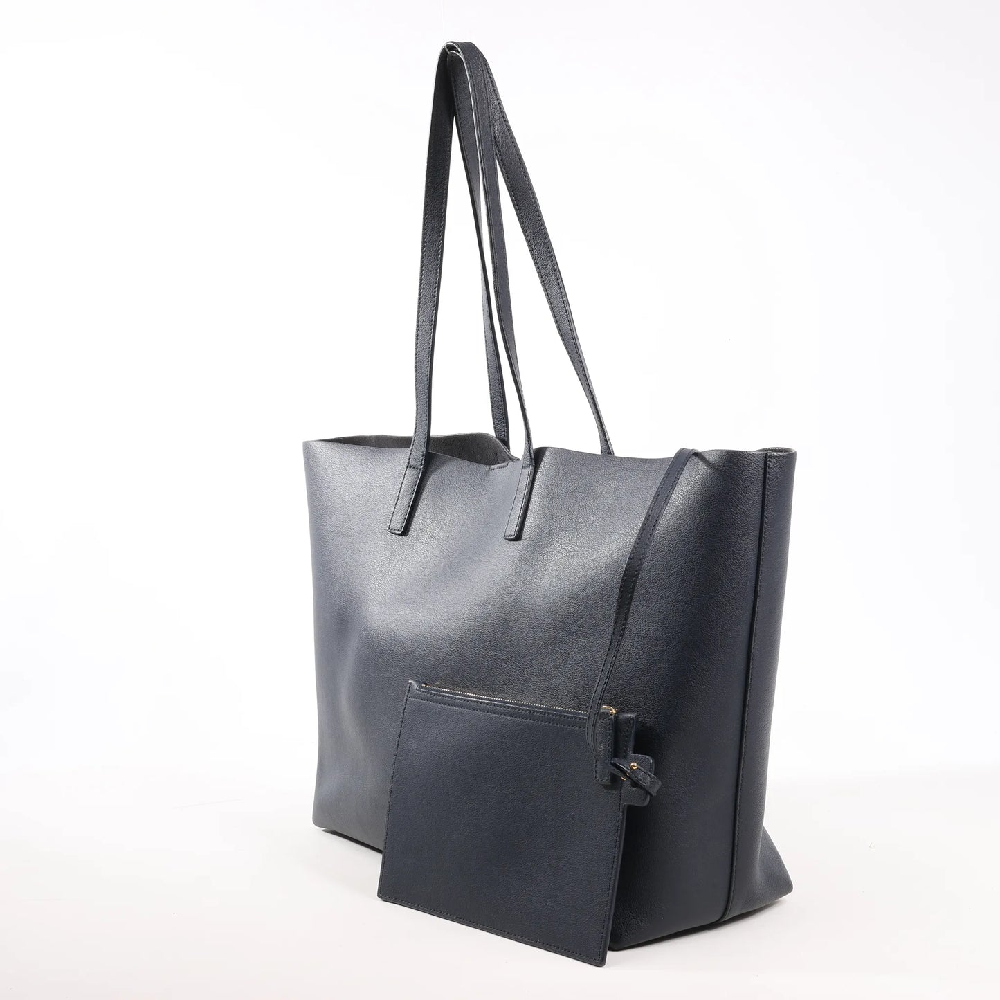 Saint Laurent Paris Shopping Leather Shoulder Bag in Navy Blue 394195