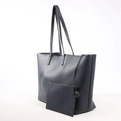 Saint Laurent Paris Shopping Leather Shoulder Bag in Navy Blue 394195