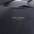 Saint Laurent Paris Shopping Leather Shoulder Bag in Navy Blue 394195