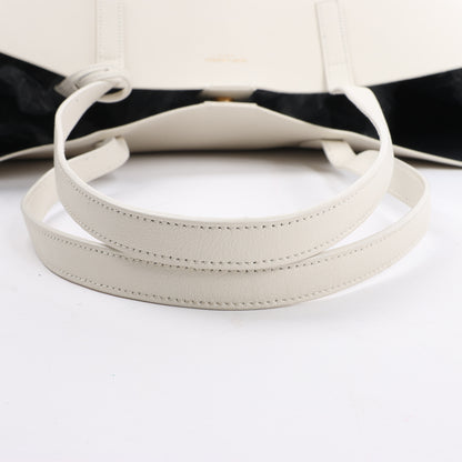 Saint Laurent Paris Sac Shopping Leather Shoulder bag in Ecru 394195