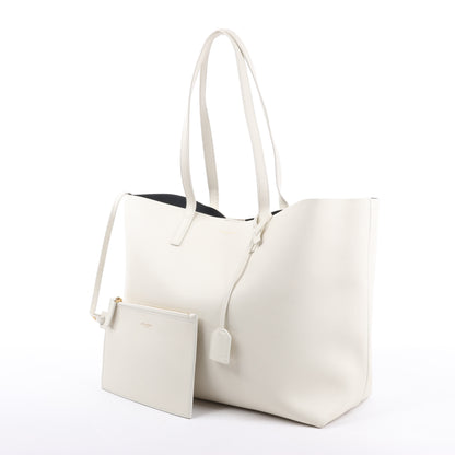 Saint Laurent Paris Sac Shopping Leather Shoulder bag in Ecru 394195