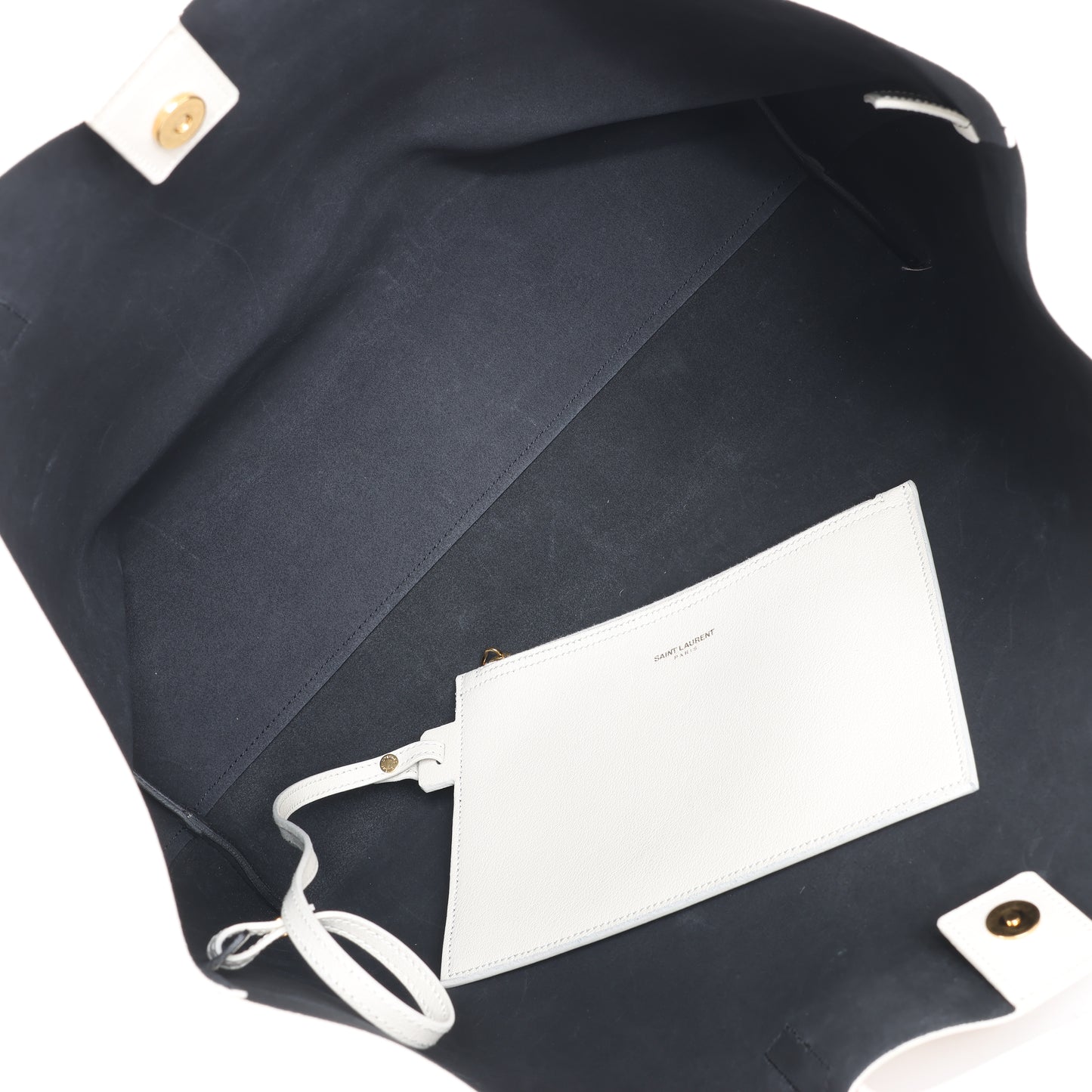 Saint Laurent Paris Sac Shopping Leather Shoulder bag in Ecru 394195