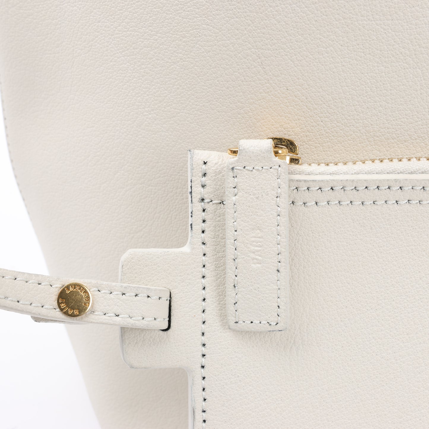 Saint Laurent Paris Sac Shopping Leather Shoulder bag in Ecru 394195