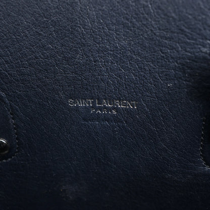 Saint Laurent Paris Sac de Jour Baby Leather 2Way Handbag in Navy Blue 392032
