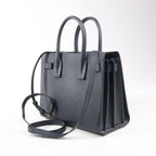 Saint Laurent Paris Sac de Jour Baby Leather 2Way Handbag in Navy Blue 392032