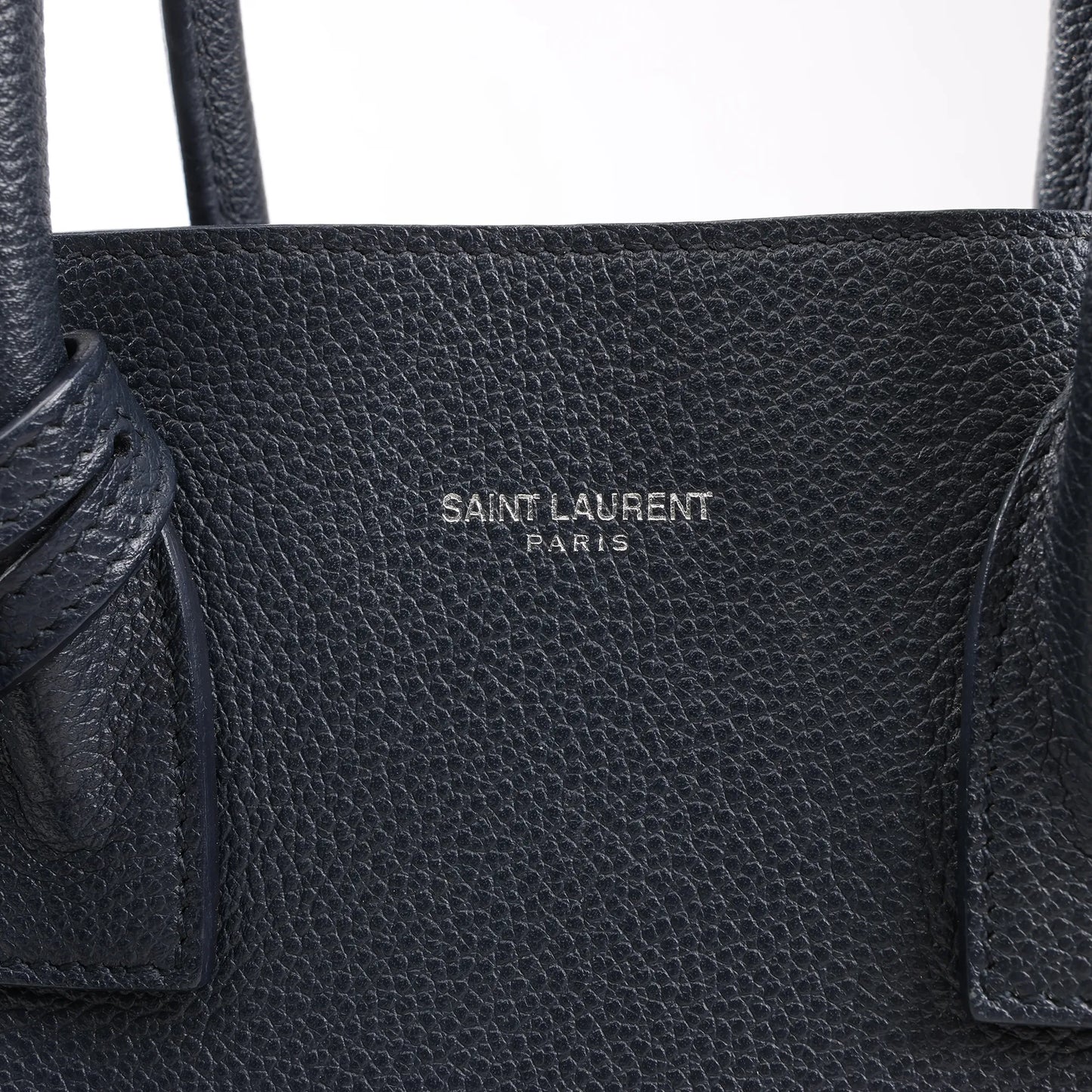 Saint Laurent Paris Sac de Jour Baby Leather 2Way Handbag in Navy Blue 392032