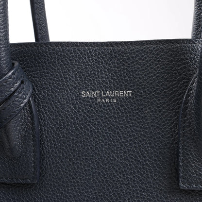 Saint Laurent Paris Sac de Jour Baby Leather 2Way Handbag in Navy Blue 392032
