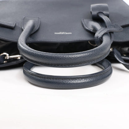 Saint Laurent Paris Sac de Jour Baby Leather 2Way Handbag in Navy Blue 392032