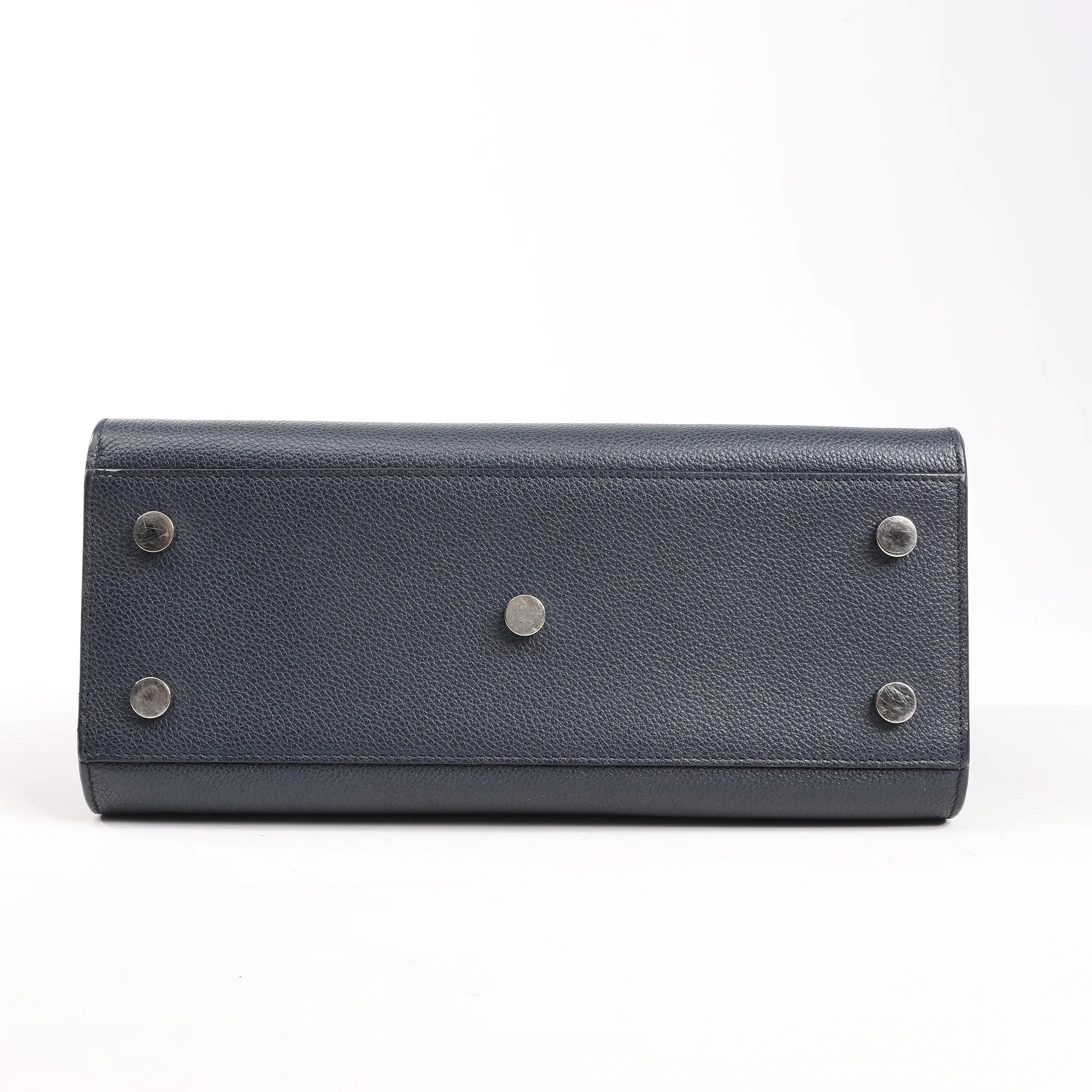 Saint Laurent Paris Sac de Jour Baby Leather 2Way Handbag in Navy Blue 392032