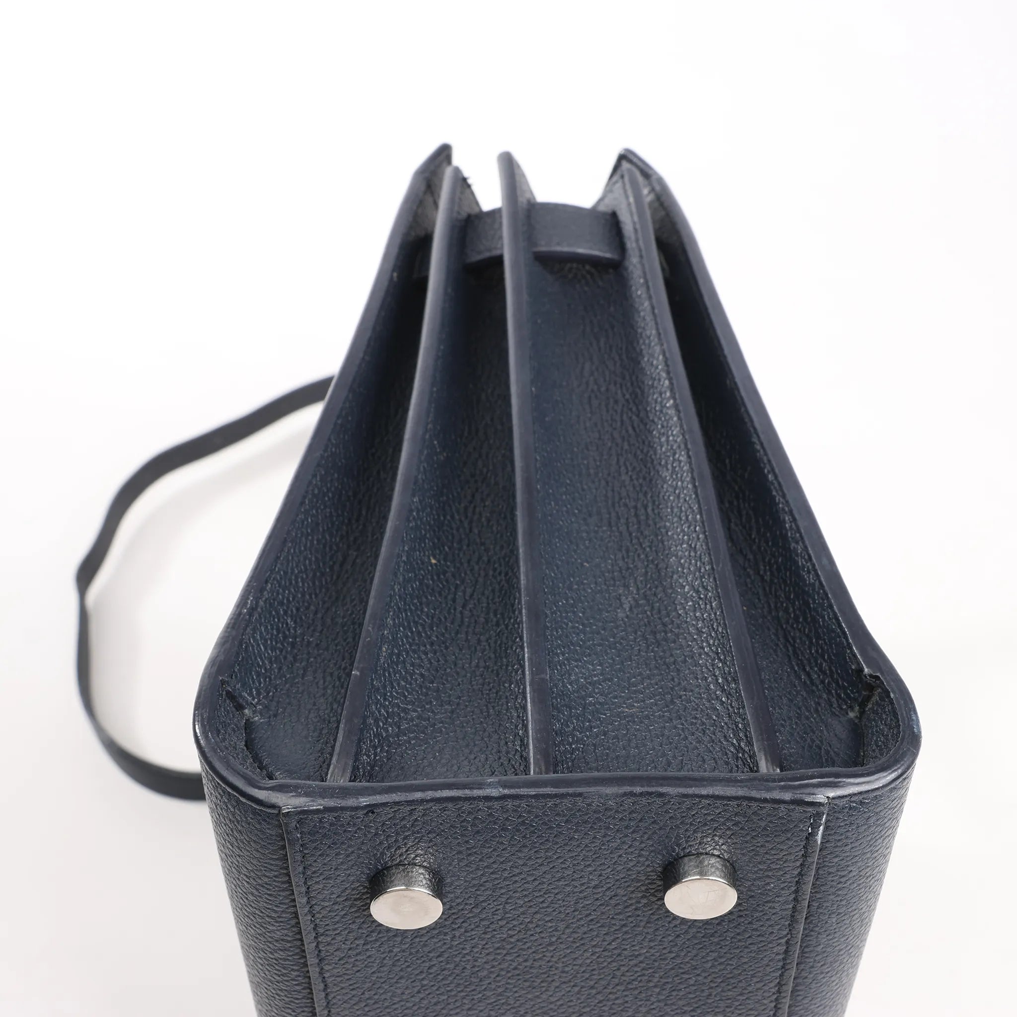 Saint Laurent Paris Sac de Jour Baby Leather 2Way Handbag in Navy Blue 392032