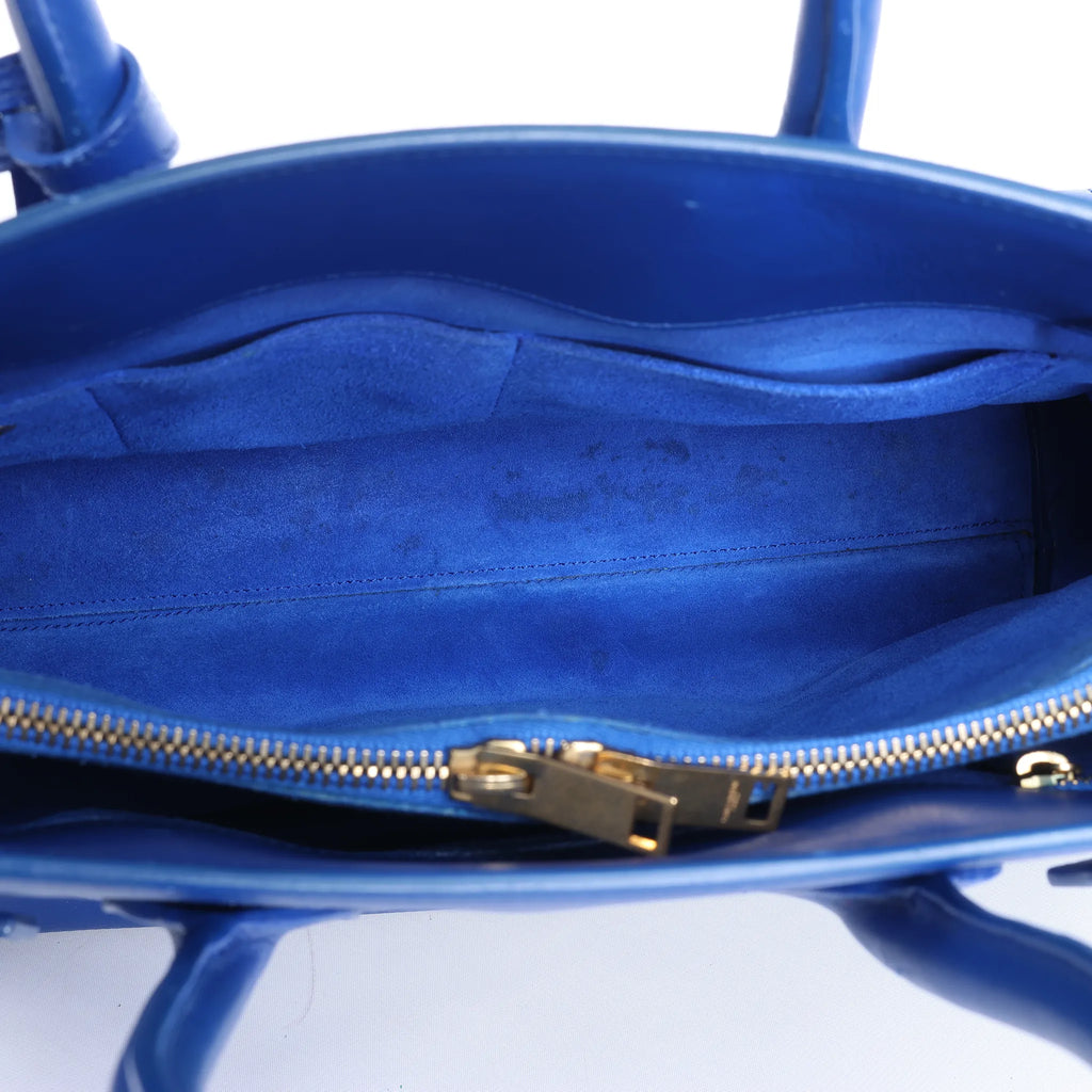 Saint Laurent Paris Sac de Jour Leather 2way Handbag in Blue 324823