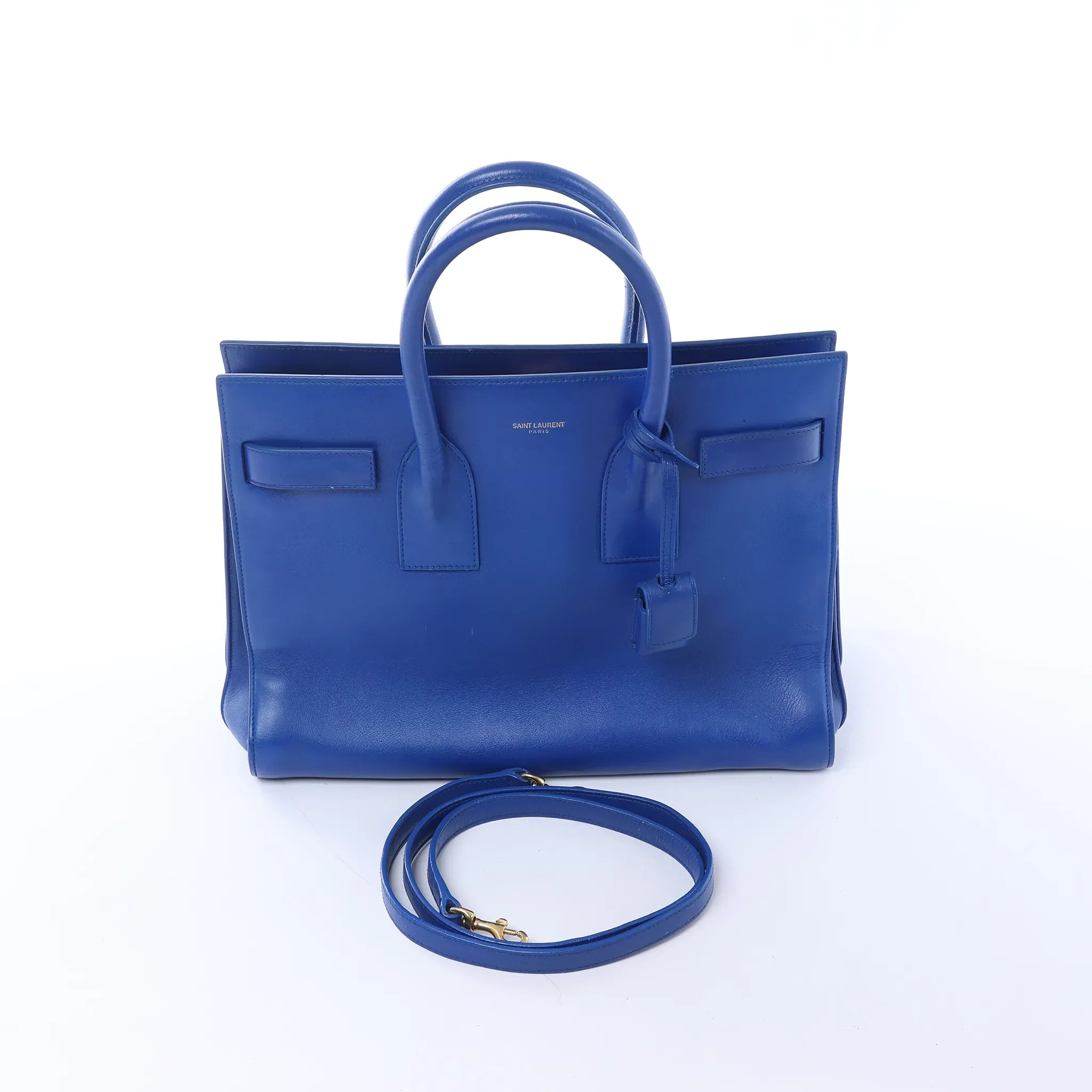 Saint Laurent Paris Sac de Jour Leather 2way Handbag in Blue 324823