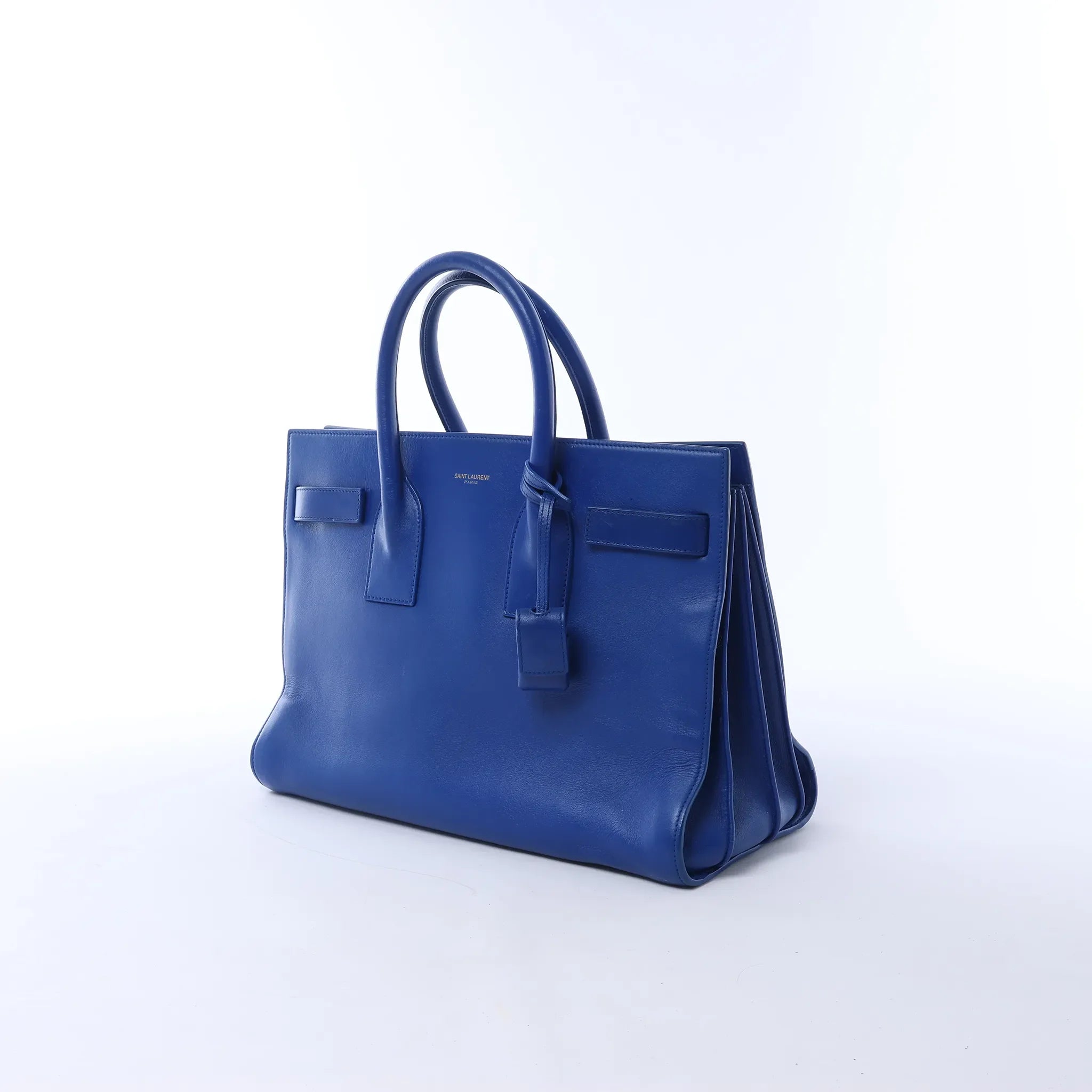 Saint Laurent Paris Sac de Jour Leather 2way Handbag in Blue 324823