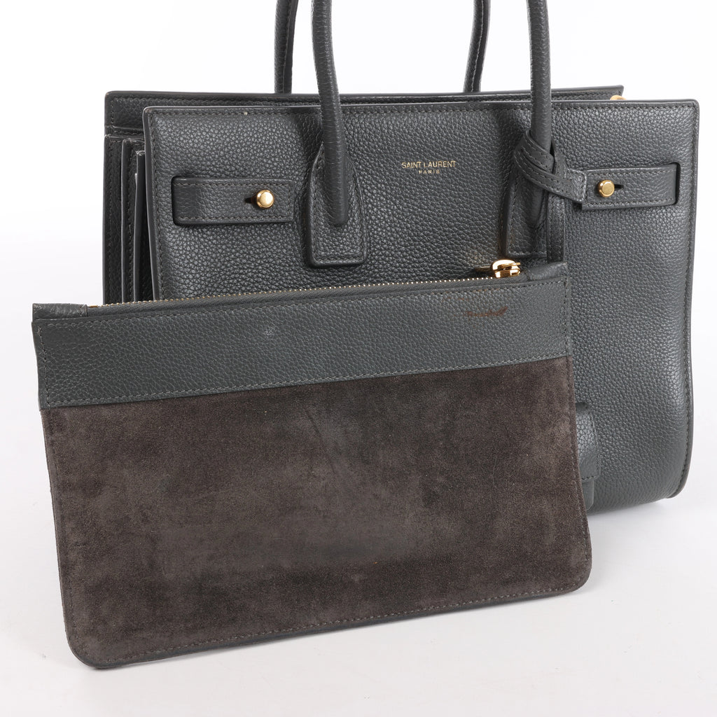 Bolso de mano de piel Sac de Jour de Saint Laurent Paris en color burdeos 347543
