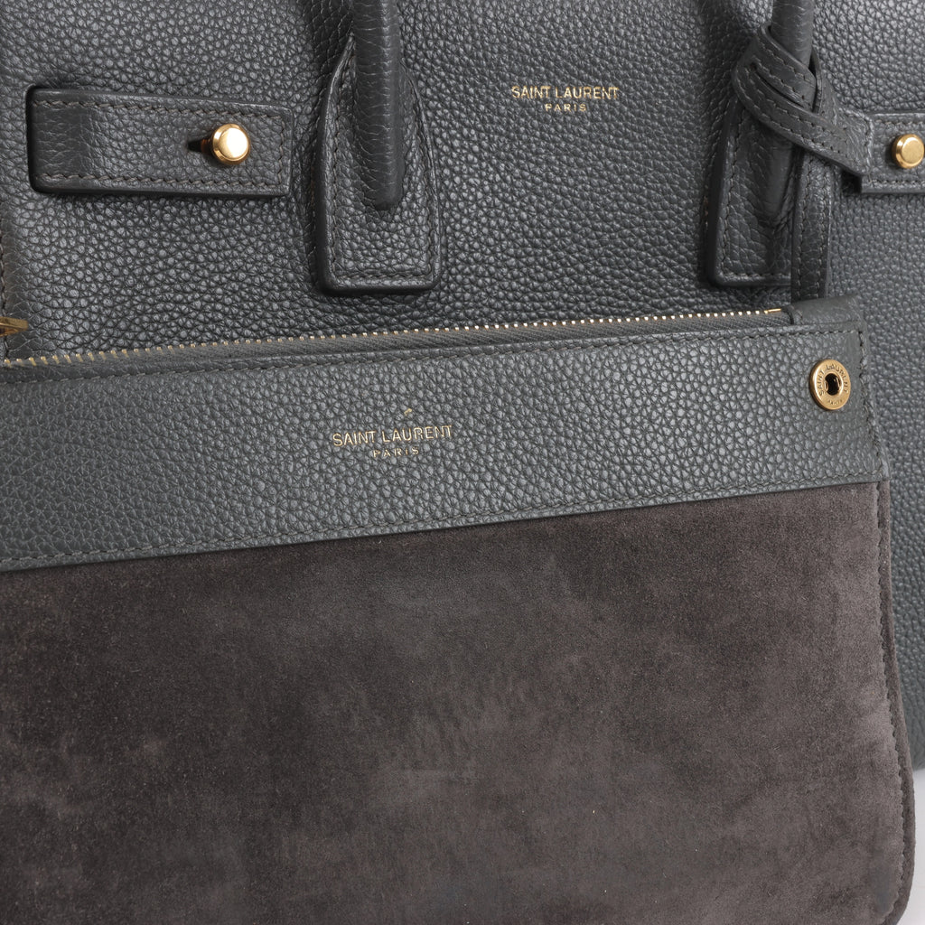 Bolso de mano de piel Sac de Jour de Saint Laurent Paris en color burdeos 347543