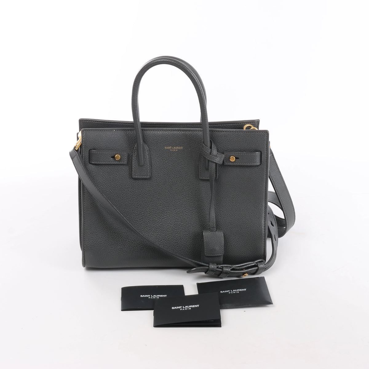 Bolso de mano de piel Sac de Jour de Saint Laurent Paris en color burdeos 347543