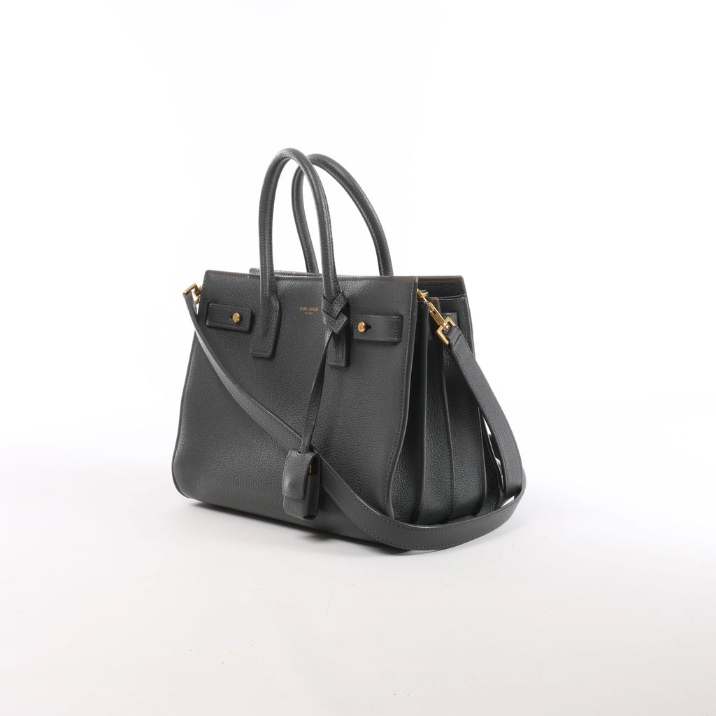 Bolso de mano de piel Sac de Jour de Saint Laurent Paris en color burdeos 347543