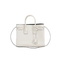 Saint Laurent Sac de Jour 378299 in white leather with structured silhouette, top handles, and detachable shoulder strap—sleek, timeless, and versatile.