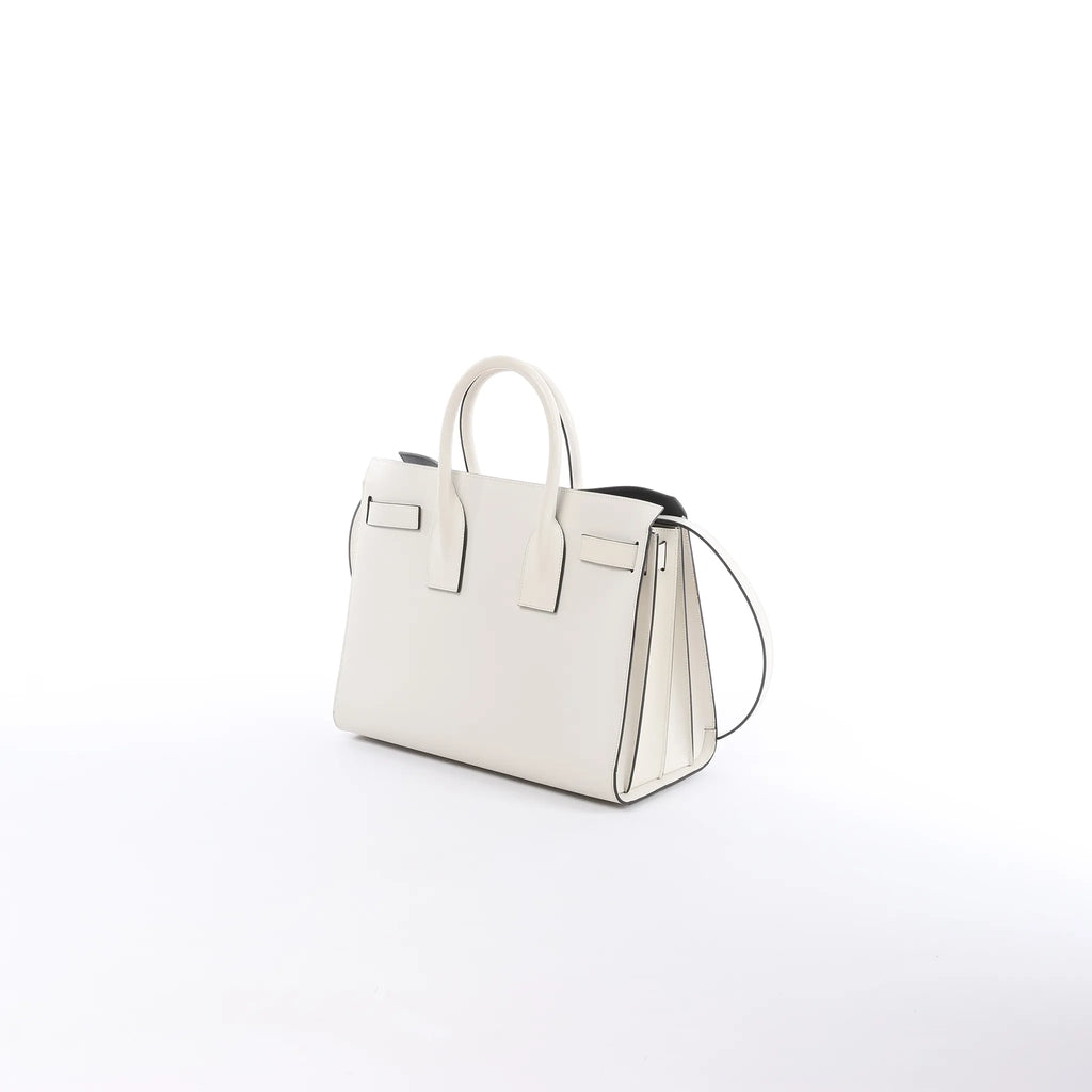 Saint Laurent Paris Sac de Jour Leather 2way Handbag in White 378299