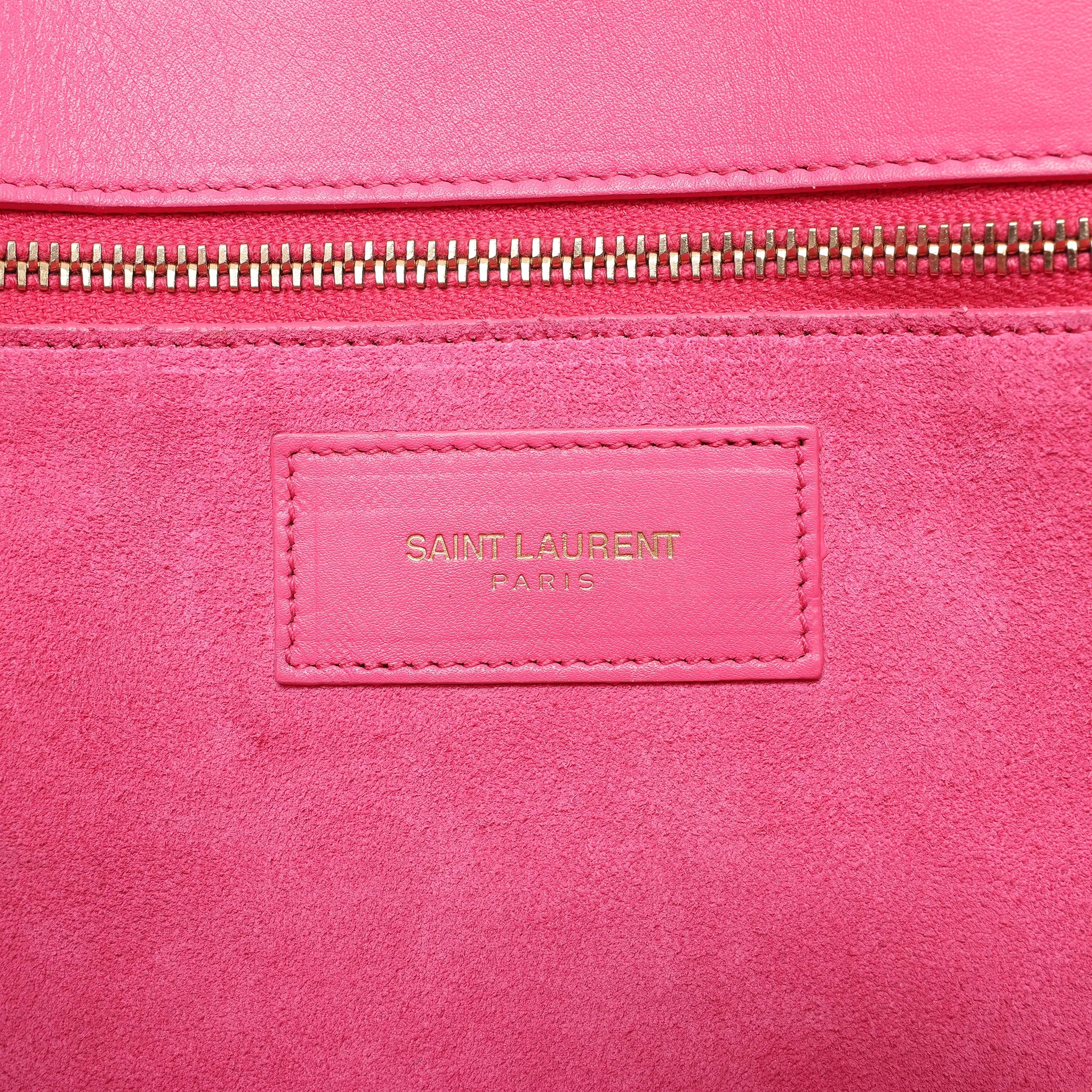Saint Laurent Paris Sac de Jour Leather Handbag in Pink 324823
