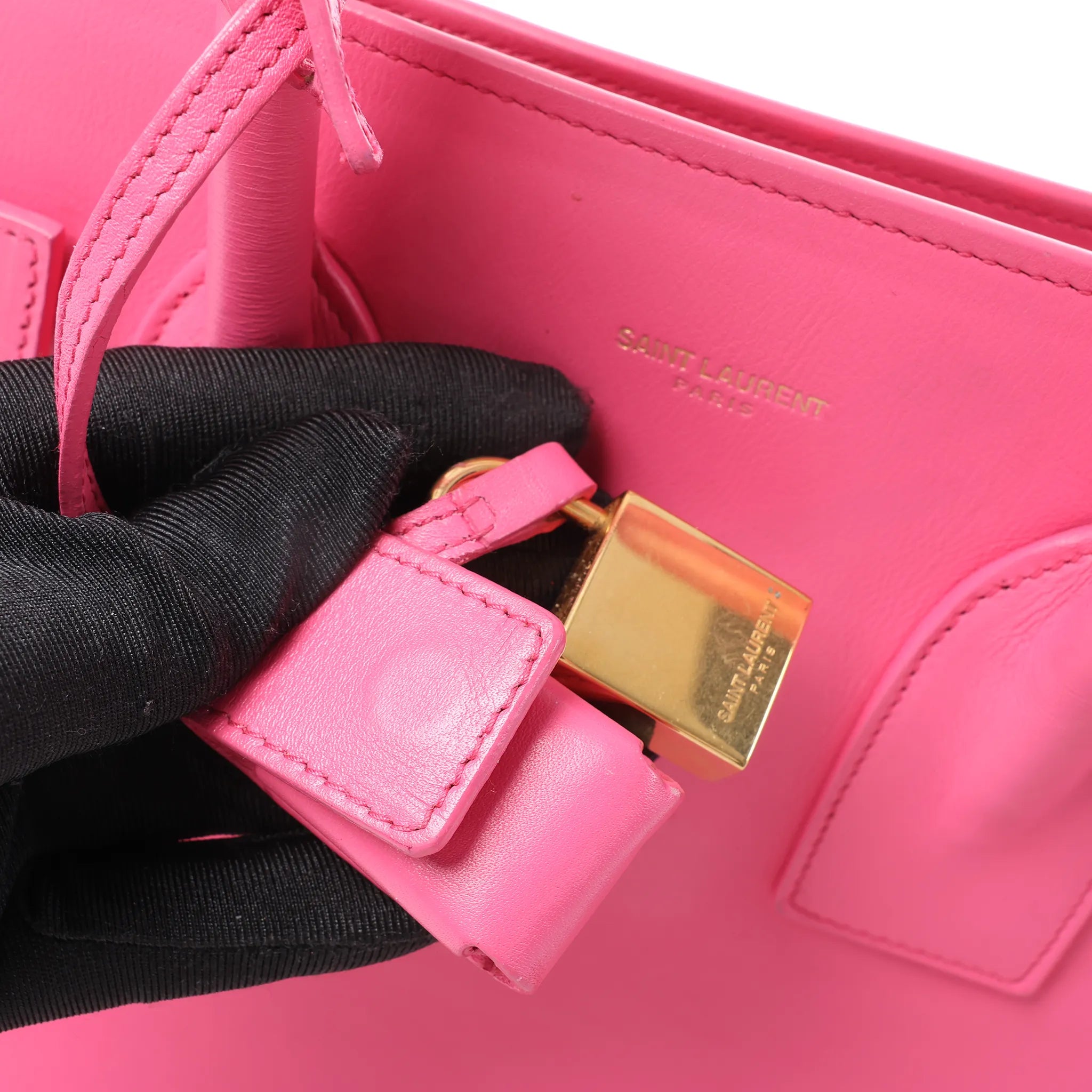 Saint Laurent Paris Sac de Jour Leather Handbag in Pink 324823