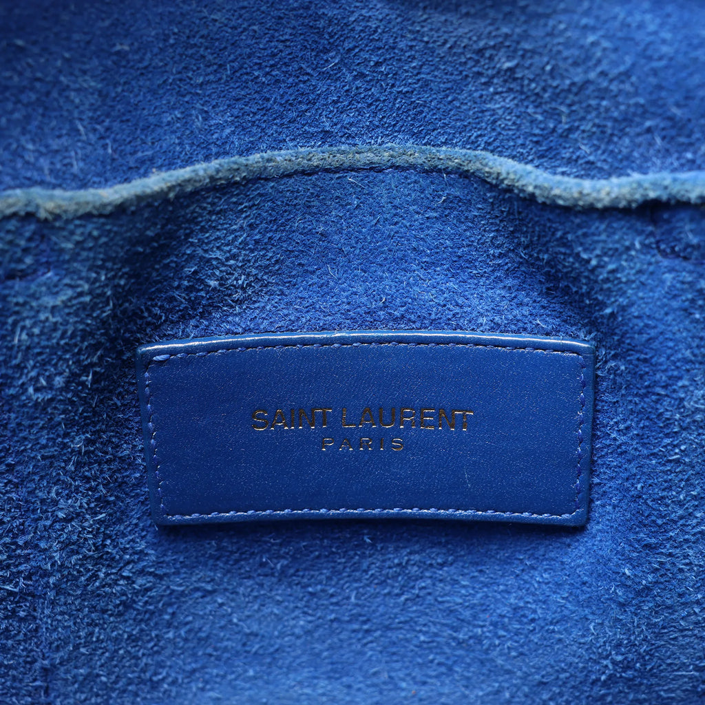 Saint Laurent Paris Sac de Jour Nano Leather 2Way Handbag Blue 340778