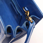 Saint Laurent Paris Sac de Jour Nano Leather 2Way Handbag Blue 340778