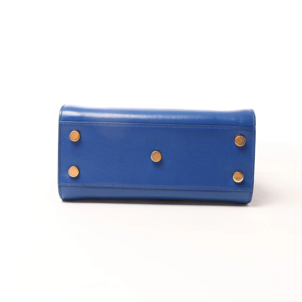 Saint Laurent Paris Sac de Jour Nano Leather 2Way Handbag Blue 340778