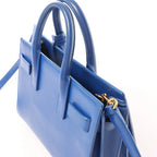 Saint Laurent Paris Sac de Jour Nano Leather 2Way Handbag Blue 340778