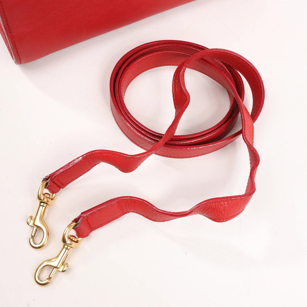 Saint Laurent Paris Sac de Jour Nano Leather 2Way Handbag Red 340778
