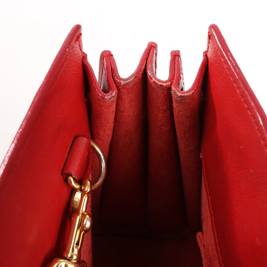 Saint Laurent Paris Sac de Jour Nano Leather 2Way Handbag Red 340778
