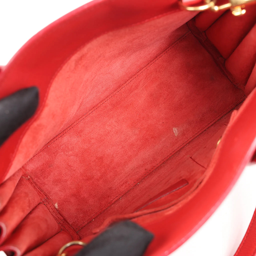 Saint Laurent Paris Sac de Jour Nano Leather 2Way Handbag Red 340778