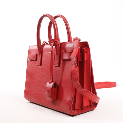 Saint Laurent Paris Sac de Jour Nano Leder 2Way Handtasche Rot 340778