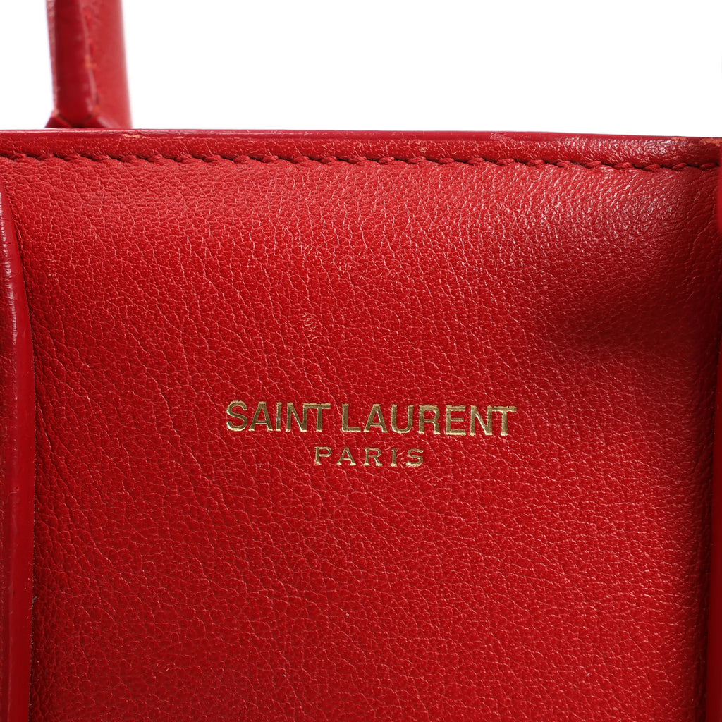 Saint Laurent Paris Sac de Jour Nano Leather 2Way Handbag Red 340778