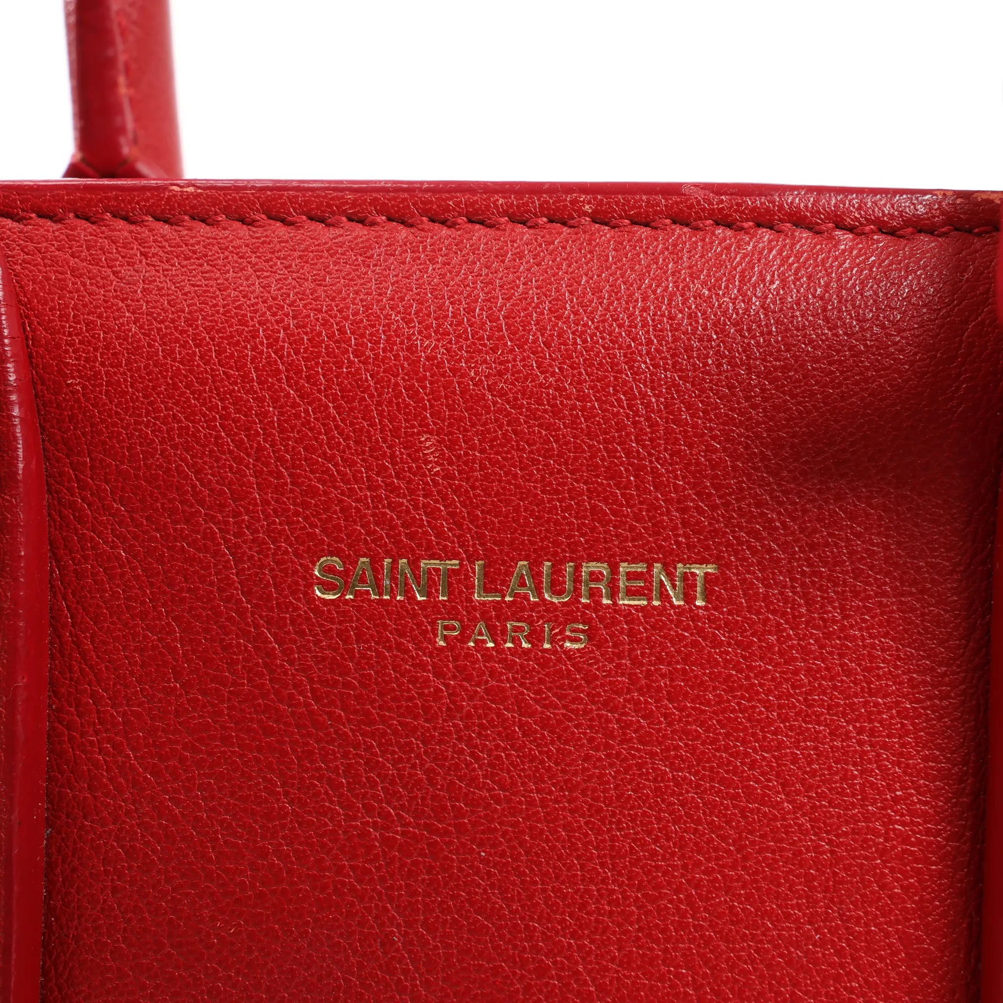 Saint Laurent Paris Sac de Jour Nano Leather 2Way Handbag Red 340778