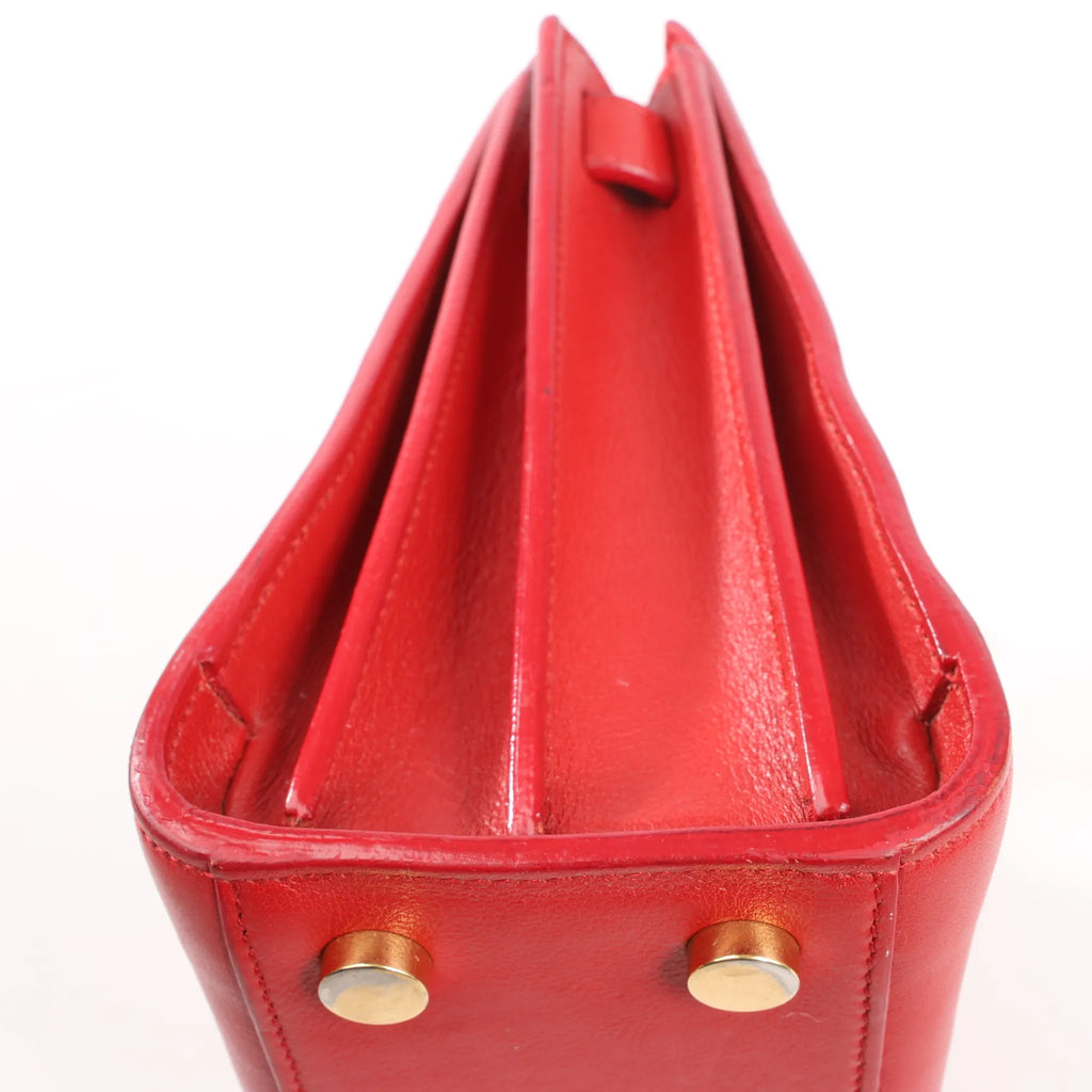 Saint Laurent Paris Sac de Jour Nano Leather 2Way Handbag Red 340778