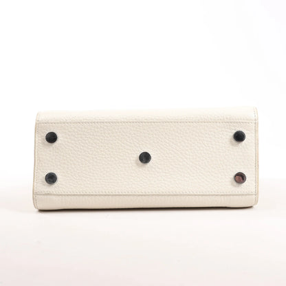 Saint Laurent Paris Sac de Jour Nano Leather 2Way Handbag White 340778