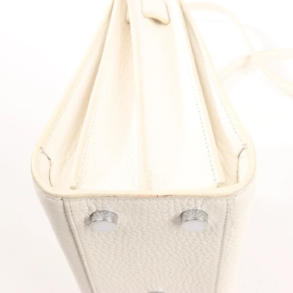 Saint Laurent Paris Sac de Jour Nano Leather 2Way Handbag White 340778