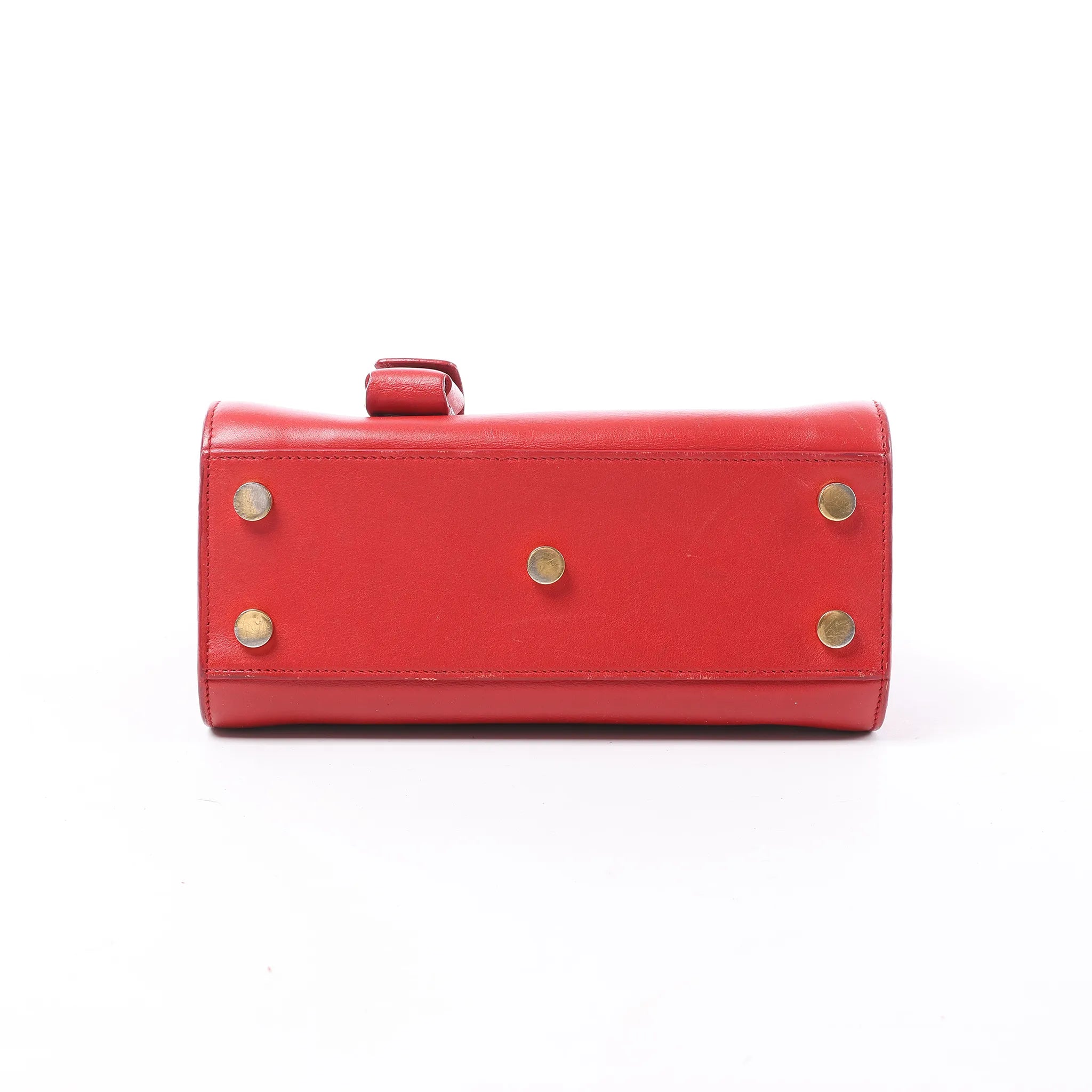 Saint Laurent Paris Sac de Jour Nano Leather Handbag in Red
