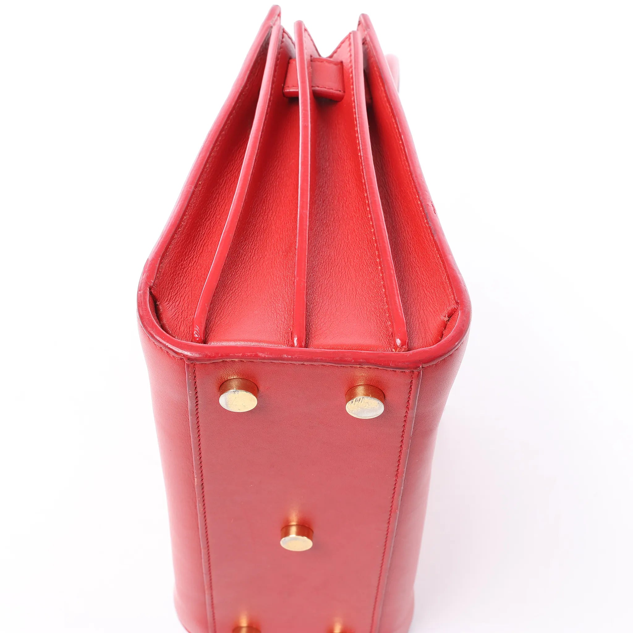 Saint Laurent Paris Sac de Jour Nano Leather Handbag in Red