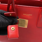 Saint Laurent Paris Sac de Jour Nano Leather Handbag in Red