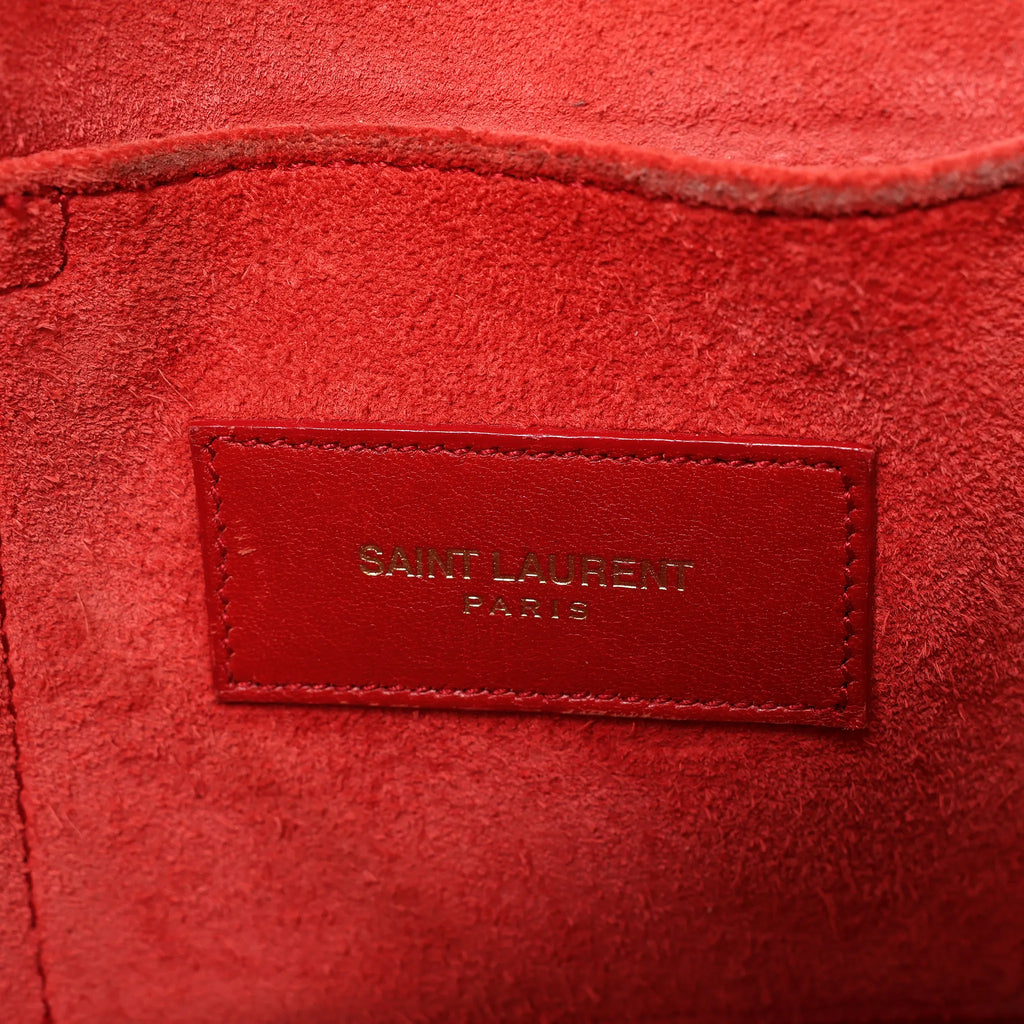 Saint Laurent Paris Sac de Jour Nano Leather Handbag in Red