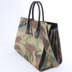 Saint Laurent Paris Sac de Jour Suede & Leather 2Way Handbag in Green 441571
