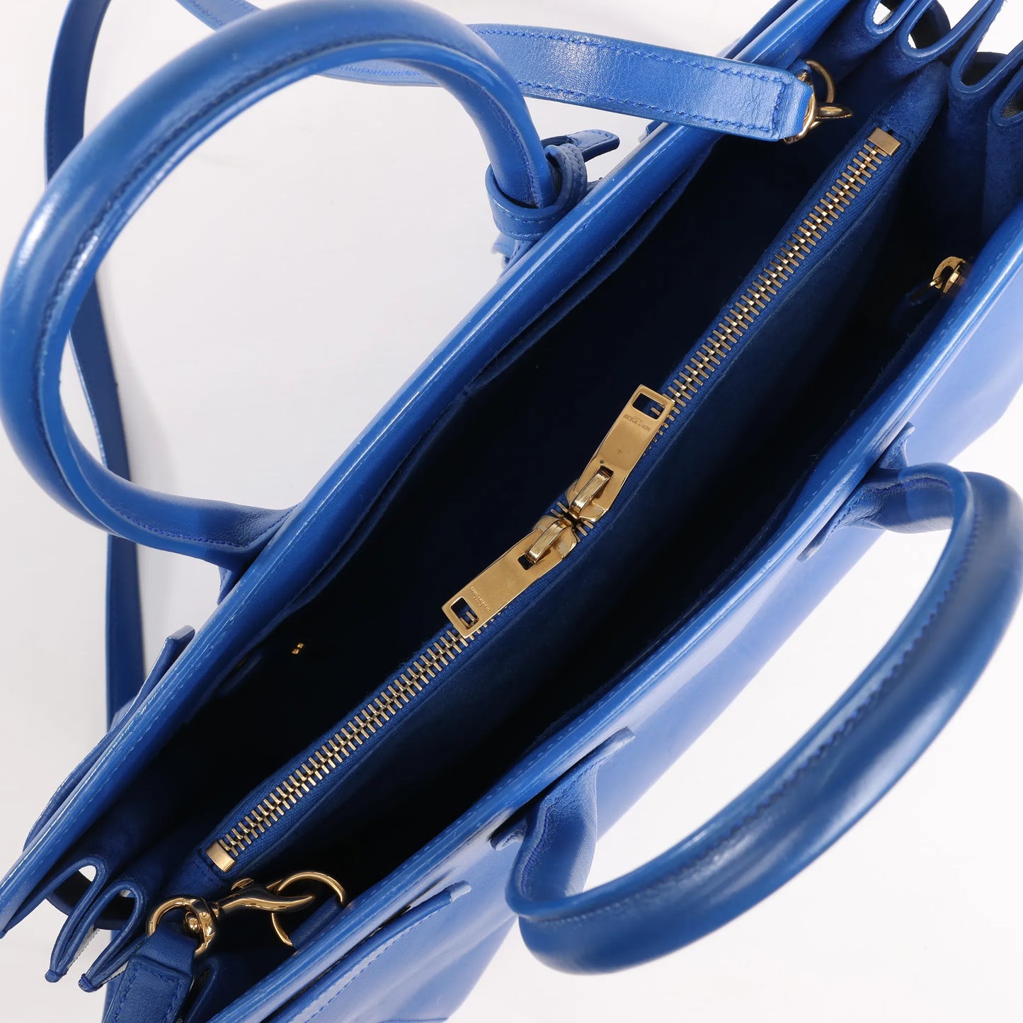 Saint Laurent Paris Sac de Jour Leather 2way Handbag in Blue 355153