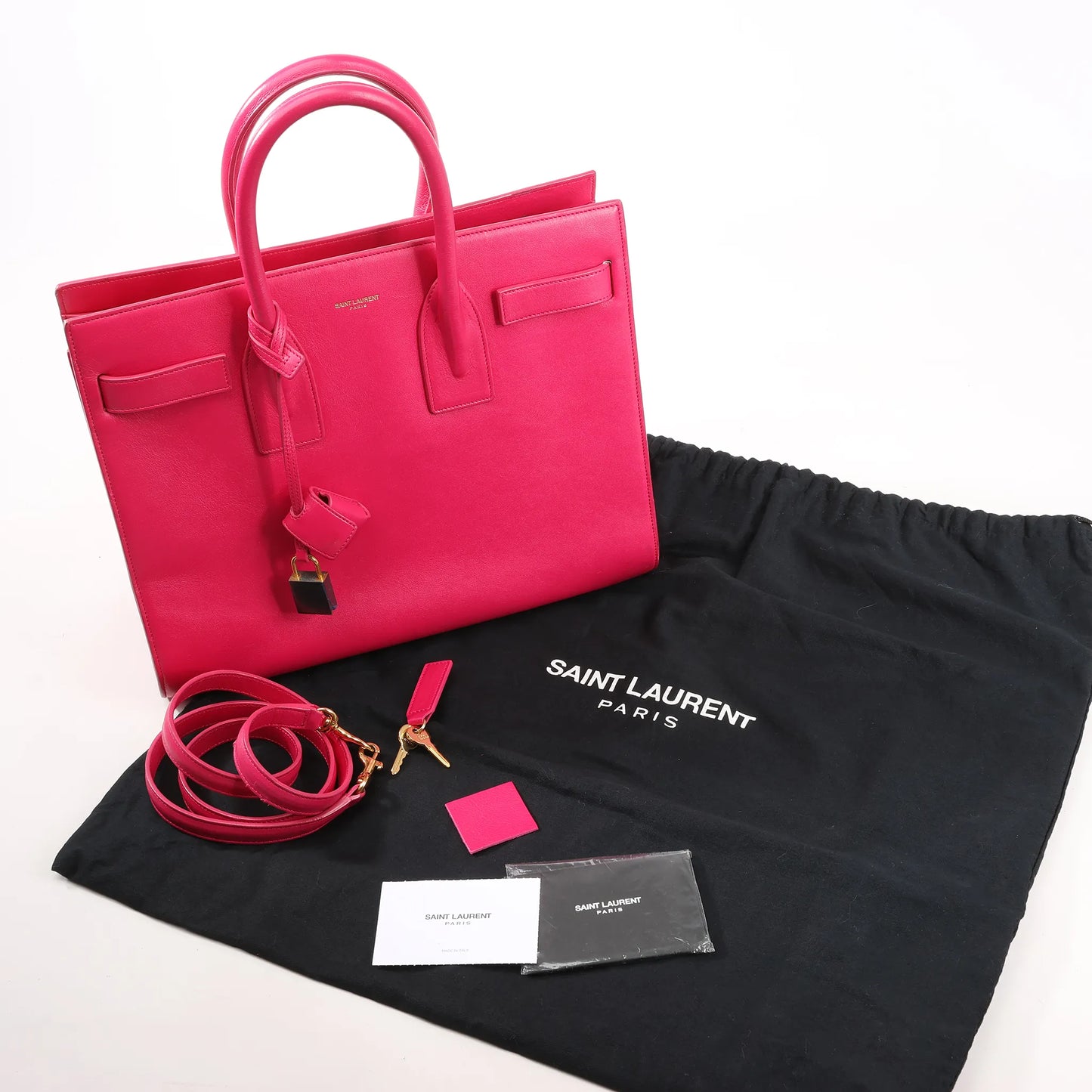 Saint Laurent Paris Sac de Jour Leather 2way Handbag in Pink 355153
